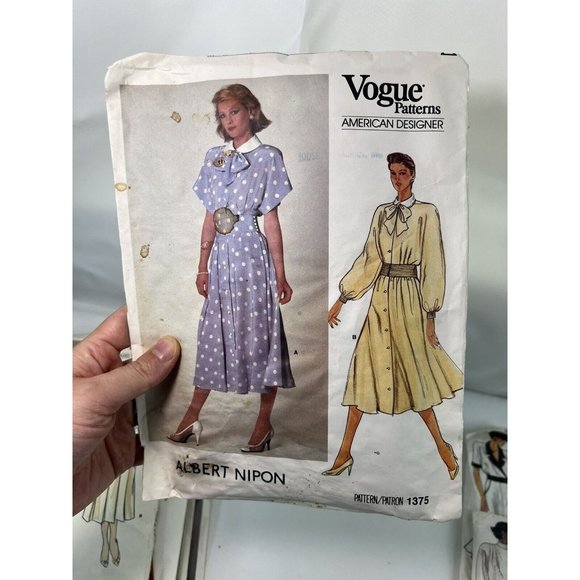 Vtg Vogue Sewing Patterns Karl Lagerfeld Perry Ellis John Anthony Chloe Lot Of 9 - Picture 6 of 8